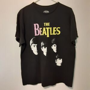 The Beatles Portrait Silhouettes Concert Band Graphic T Shirt Size L